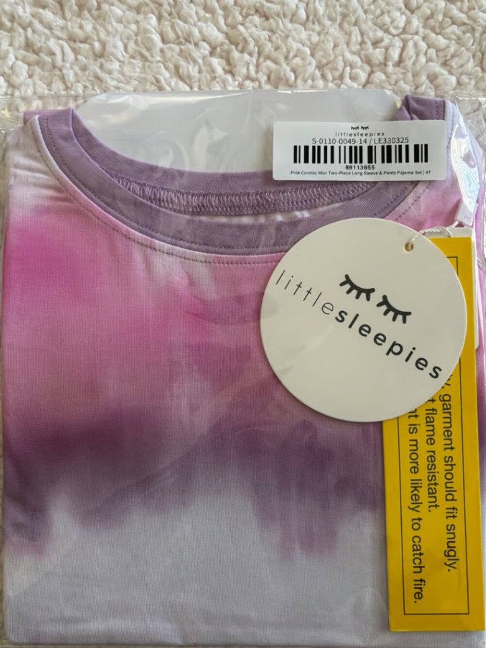 Pink Cosmic Mist Two-Piece Long Sleeve & Pants Pajamas Set - 4T Little Sleepies